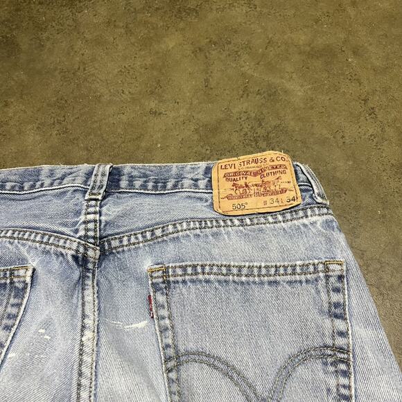 Vintage Y2k Levi's 505 Blue Regular Fit Jeans 32x33 - Picture 4 of 5